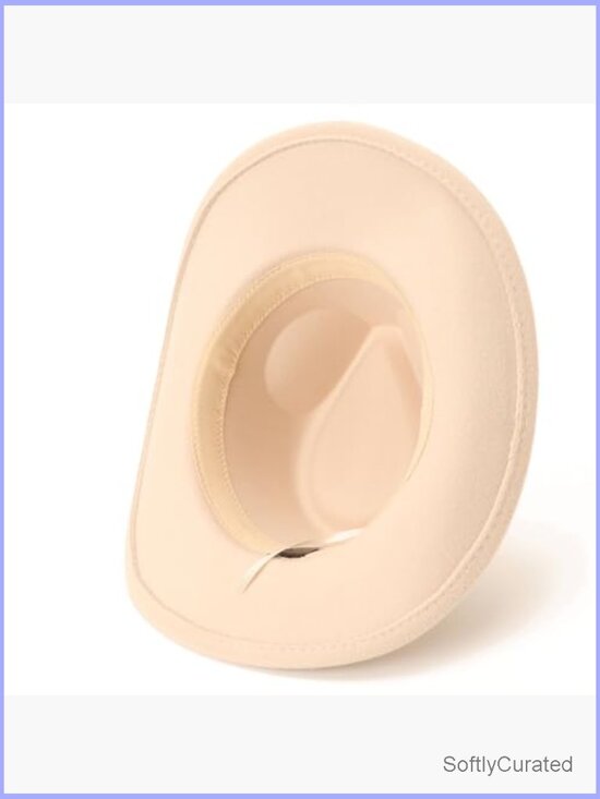 Unisex Cowboy Hat with Wide Brim and Belt Buckle Retro Fedora main image 6